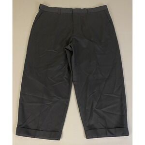 Synergy Cropped Dress Pants Men's 44x26 Black Wide Leg Cuffed Hem Business‎